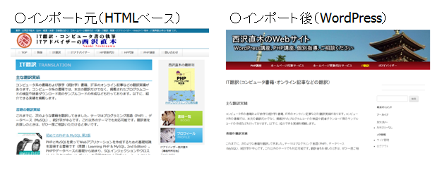 HTMLベースのWebサイトをWordPressにインポート