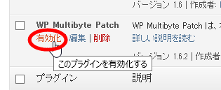 WP Multibyte Patchの有効化