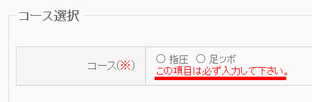 既定のエラーメッセージは「この項目は必ず入力して下さい。」