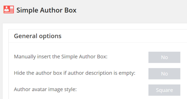 「設定」‐「Simple Author Box」メニュー