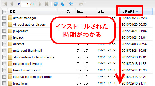 最近インストールしたプラグインがわかる