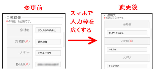 MTS Simple Booking Cの予約フォームのレスポンシブ対応