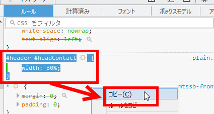 カスタマイズしたCSSをコピー