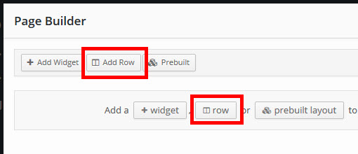 「Add Row」または「Row」をクリック