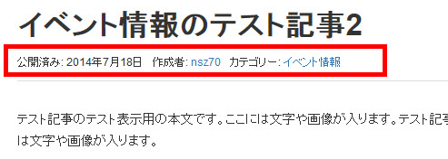 投稿日時・投稿者・カテゴリーを消したい