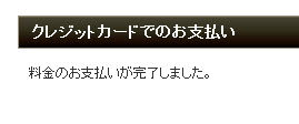 サーバー料金の支払完了