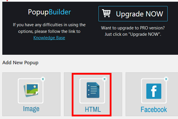 Popup Builderメニューを開く