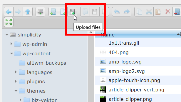 「Upload Files」ボタンをクリック