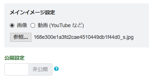 メイン画像・公開設定